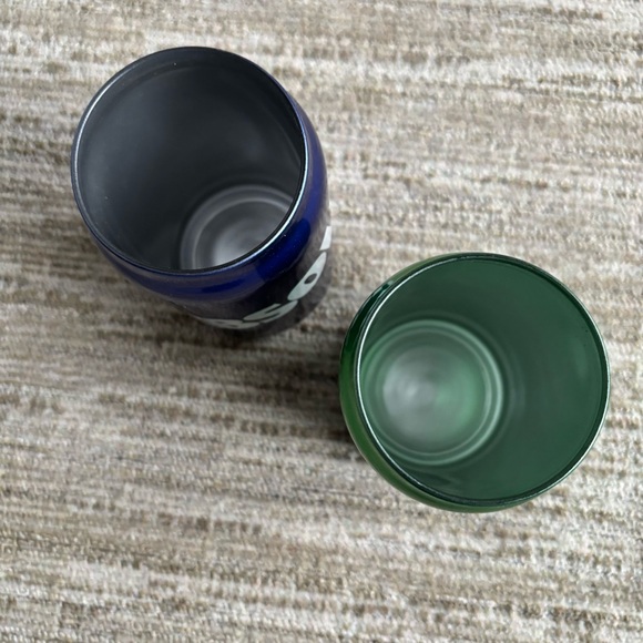 ABSOLUT VODKA NEW BLUE (1) & GREEN (1) GLASS 12 OZ "CAN SHAPED" DRINKING GLASSES - Picture 6 of 12